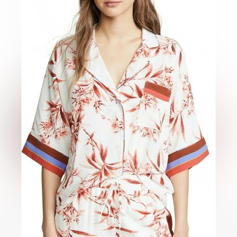 Joie Bayley Floral Top in Porcelain